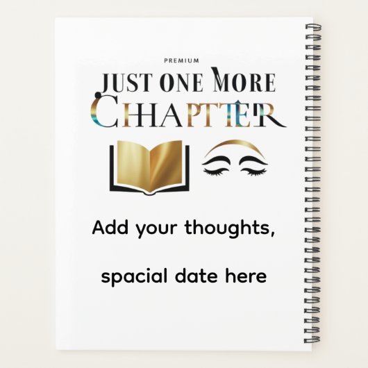 Luxury Personalized "Just One More Chapter Planner Planer (Rückseite)