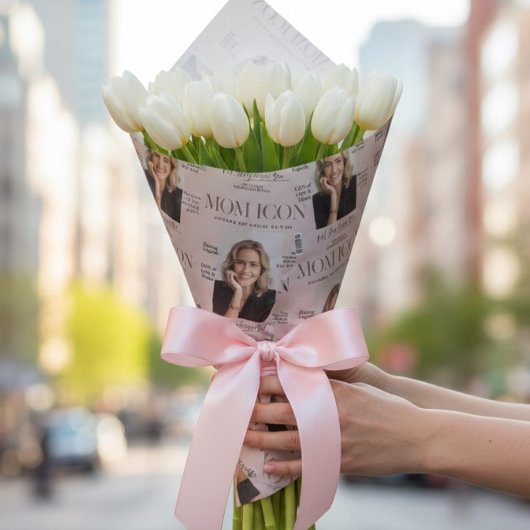 Luxury Personalized Mom Magazine Photo Cover Geschenkpapier