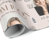 Luxury Personalized Mom Magazine Photo Cover Geschenkpapier (Rolleneckpunkt)