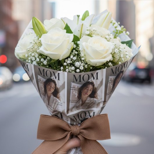 Luxury Personalized Mom Photo Magazine Cover  Geschenkpapier