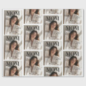 Luxury Personalized Mom Photo Magazine Cover  Geschenkpapier (Flach)
