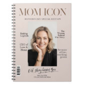 Luxury Personalized Photo Mom Magazine Cover  Notizblock (Vorderseite)