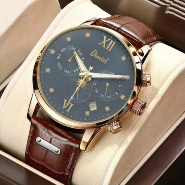 Luxury Personalized with Name & Date Armbanduhr (Von Creator hochgeladen)