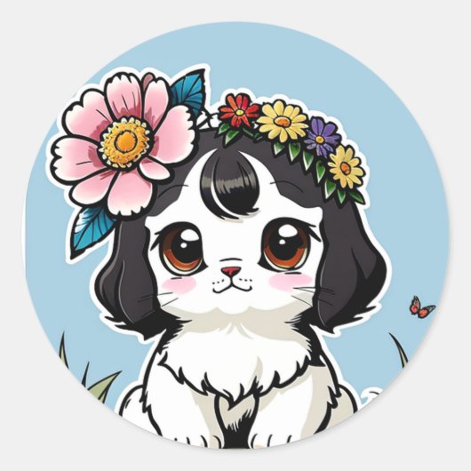 Luxury Pet Line art Runder Aufkleber (Vorderseite)