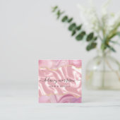 Luxury Pink Agate Silk Silver Glitter Quadratische Visitenkarte (Stehend Vorderseite)