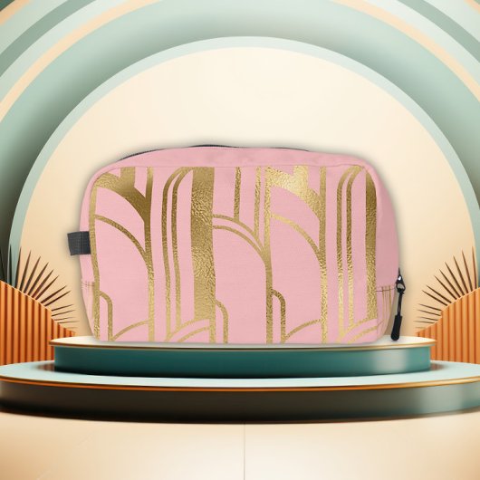 Luxury Pink and Gold Art Deco Design Toiletry Bag Waschbeutel