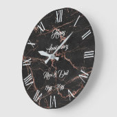 Luxury Pink Black Marble Customize Large Clock Große Wanduhr (Winkel)
