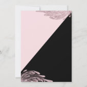 Luxury pink black silver glitter Masquerade Prom Einladung (Rückseite)