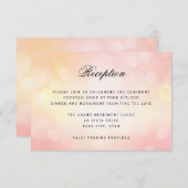 Luxury Pink Bokeh Glitzer Light WEDDING REZEPTION Begleitkarte (Vorne/Hinten)