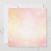 Luxury Pink Bokeh Light Chic Wedding Einladung (Rückseite)