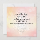 Luxury Pink Bokeh Light Chic Wedding Einladung (Vorderseite)