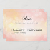 Luxury Pink Glitzer Bokeh Light Wedding Response Einladung (Vorne/Hinten)