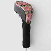 Luxury Pink & Green Plaid Golf Head Cover  Headcover (angewinkelt)