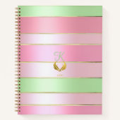 Luxury Pink & Green Striped Notizblock (Vorderseite)