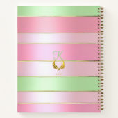 Luxury Pink & Green Striped Notizblock (Rückseite)