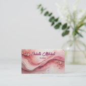 Luxury Pink Marble Agate Fluid Business Card Visitenkarte (Stehend Vorderseite)