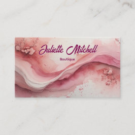 Luxury Pink Marble Agate Fluid Business Card Visitenkarte