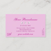 Luxury Pink Ombre Sparkling Diamonds Initials Luxe Visitenkarte (Rückseite)