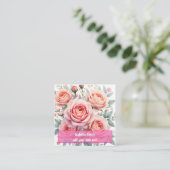 Luxury Pink Roses Beautiful Popular Collection Quadratische Visitenkarte (Stehend Vorderseite)