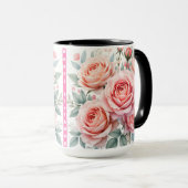 Luxury Pink Roses Beautiful Popular Collection Tasse (VorderseiteRechts)