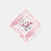 Luxury Pink Snowman Kids Christmas Scene Winter Serviette (Ecke)