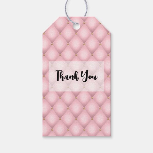 Luxury Pink Tufit Diamond Muster Vielen Dank Geschenkanhänger (Vorderseite)