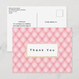 Luxury Pink Tufit Diamond Muster Vielen Dank Postkarte