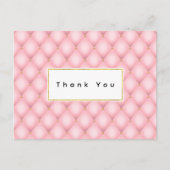 Luxury Pink Tufit Diamond Muster Vielen Dank Postkarte (Vorderseite)