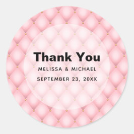 Luxury Pink Tufit Diamond Muster Vielen Dank Runder Aufkleber