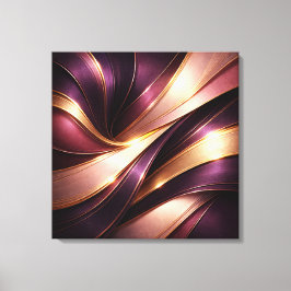 Luxury Plum & Gold Flow Abstract Canvas Art Leinwanddruck