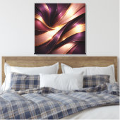 Luxury Plum & Gold Flow Abstract Canvas Art Leinwanddruck (Insitu (Schlafzimmer))
