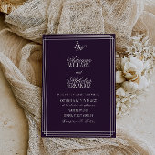 Luxury Plum Monogram Wedding Einladung