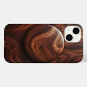 Luxury Polished Walnut Wood Grain Abstract Circula Case-Mate iPhone Hülle (Rückseite (Horizontal))