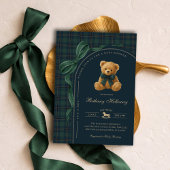 Luxury Polo Plaid Teddy Bear Boy Baby Shower Einladung