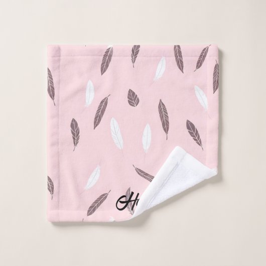 Luxury Popular Feathers Boho Collection Badhandtuch Set (Waschlappen)