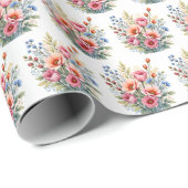 Luxury Popular Wildflowers Beautiful Collection Geschenkpapier (Rolleneckpunkt)