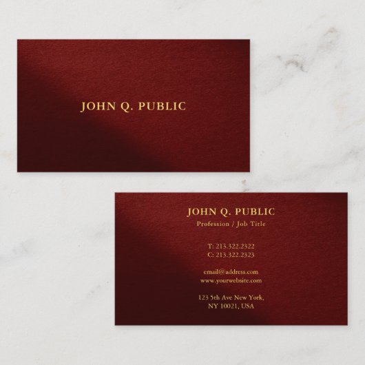 Luxury Premium Thick Gold Text Elegant Template Visitenkarte (Vorne/Hinten)