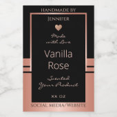 Luxury Product Packaging Label Black and Rose Gold Lebensmitteletikett (Einzelnes Label)