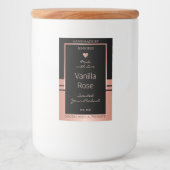 Luxury Product Packaging Label Black and Rose Gold Lebensmitteletikett (Vorderseite)