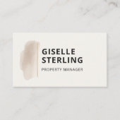 Luxury Property Manager Neutral Beige Watercolor Visitenkarte (Vorderseite)
