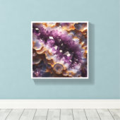 Luxury Purple Amethyst Geode - Gold Edged Crystal  Leinwanddruck (Insitu (Holzboden))