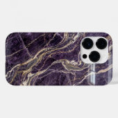 Luxury Purple and Gold Marble iPhone Case (Rückseite (Horizontal))