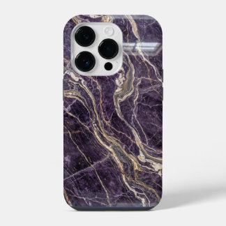 Luxury Purple and Gold Marble iPhone Case 14 Pro Hülle