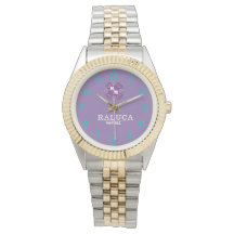 Luxury Purple Gold Personalized Custom Monogram