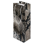 Luxury Python Snake Skin - Rich Elegant Mode Geschenktüte Für Weinflaschen (Rückseite Schrägansicht)
