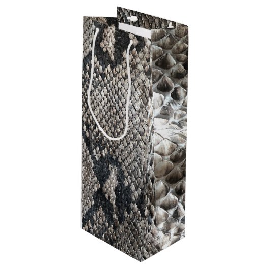 Luxury Python Snake Skin - Rich Elegant Mode Geschenktüte Für Weinflaschen (Vorderseite Schrägansicht)