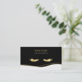 Luxury QR code Black and Gold Lash Technician Visitenkarte (Stehend Vorderseite)