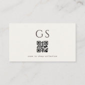 Luxury QR Code Boutique Fashion Ivory Visitenkarte (Rückseite)