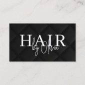 Luxury QR Code Hair Stylist Black Quilted Fabric Visitenkarte (Vorderseite)