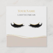 Luxury QR code Lash Technician Quadratische Visitenkarte (Vorderseite)